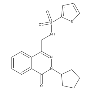 N-((3-cyclopentyl-4-oxo-3,4-dihydrophthalazin-1-yl)methyl)thiophene-2-sulfonamide结构式