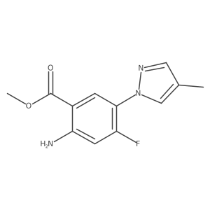 methyl 2-amino-4-fluoro-5-(4-methyl-1H-pyrazol-1-yl)benzoate结构式