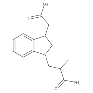 2-[1-(2-carbamoyl-2-methylethyl)-2,3-dihydro-1H-indol-3-yl]acetic acid Structure