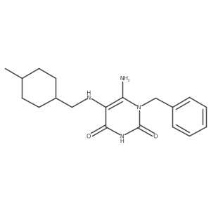 6-Amino-5-[[(trans-4-methylcyclohexyl)methyl]amino]-1-(phenylmethyl)-2,4(1H,3H)-pyrimidinedione结构式