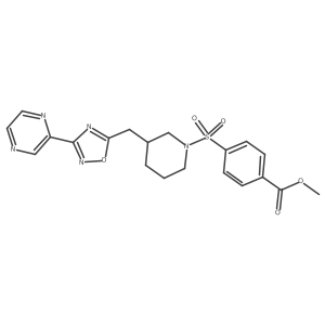 Methyl 4-((3-((3-(pyrazin-2-yl)-1,2,4-oxadiazol-5-yl)methyl)piperidin-1-yl)sulfonyl)benzoate Structure