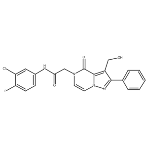 N-(3-Chloro-4-fluorophenyl)-2-[3-(hydroxymethyl)-4-oxo-2-phenyl-4H,5H-pyrazolo[1,5-A]pyrazin-5-YL]acetamide Structure