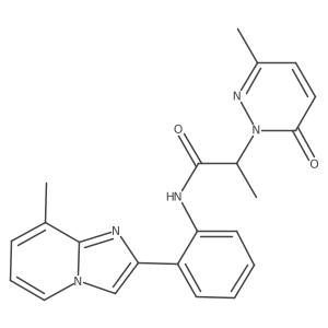 2-(3-methyl-6-oxopyridazin-1(6H)-yl)-N-(2-(8-methylimidazo[1,2-a]pyridin-2-yl)phenyl)propanamide结构式