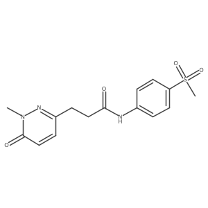 3-(1-methyl-6-oxo-1,6-dihydropyridazin-3-yl)-N-(4-(methylsulfonyl)phenyl)propanamide结构式