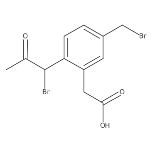 2-(1-Bromo-2-oxopropyl)-5-(bromomethyl)phenylacetic acid Structure