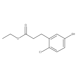Benzenepropanoic acid, 2-chloro-5-mercapto-, ethyl ester Structure