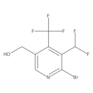 (6-Bromo-5-(difluoromethyl)-4-(trifluoromethyl)pyridin-3-yl)methanol结构式