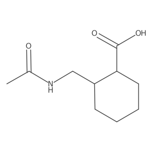 rac-(1R,2S)-2-(acetamidomethyl)cyclohexane-1-carboxylic acid Structure