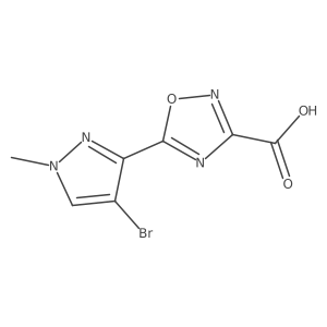 5-(4-bromo-1-methyl-1H-pyrazol-3-yl)-1,2,4-oxadiazole-3-carboxylic acid Structure
