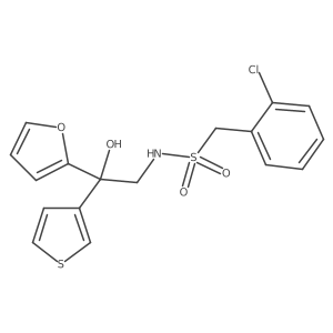 1-(2-chlorophenyl)-N-(2-(furan-2-yl)-2-hydroxy-2-(thiophen-3-yl)ethyl)methanesulfonamide结构式