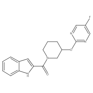 (3-((5-fluoropyrimidin-2-yl)oxy)piperidin-1-yl)(1H-indol-2-yl)methanone结构式