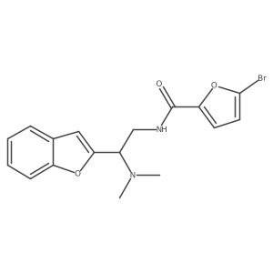 N-(2-(benzofuran-2-yl)-2-(dimethylamino)ethyl)-5-bromofuran-2-carboxamide结构式