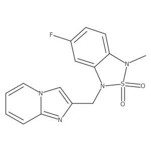 5-Fluoro-3-(imidazo[1,2-a]pyridin-2-ylmethyl)-1-methyl-1,3-dihydrobenzo[c][1,2,5]thiadiazole 2,2-dioxide Structure