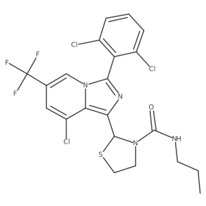 (2S)-2-[8-chloro-3-(2,6-dichlorophenyl)-6-(trifluoromethyl)imidazo[1,5-a]pyridin-1-yl]-N-propyl-1,3-thiazolidine-3-carboxamide Structure