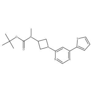 tert-butyl N-methyl-N-{1-[6-(thiophen-2-yl)pyrimidin-4-yl]azetidin-3-yl}carbamate结构式