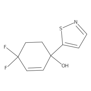 4,4-Difluoro-1-(1,2-thiazol-5-yl)cyclohex-2-en-1-ol结构式