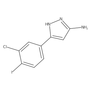 3-(3-chloro-4-iodophenyl)-1H-pyrazol-5-amine结构式
