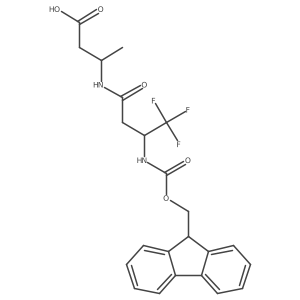 (3R)-3-[3-({[(9H-fluoren-9-yl)methoxy]carbonyl}amino)-4,4,4-trifluorobutanamido]butanoic acid结构式