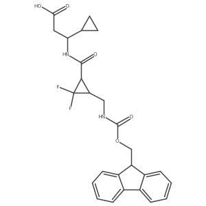 3-cyclopropyl-3-({3-[({[(9H-fluoren-9-yl)methoxy]carbonyl}amino)methyl]-2,2-difluorocyclopropyl}formamido)propanoic acid Structure