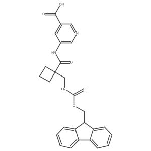 5-{1-[({[(9H-fluoren-9-yl)methoxy]carbonyl}amino)methyl]cyclobutaneamido}pyridine-3-carboxylic acid结构式