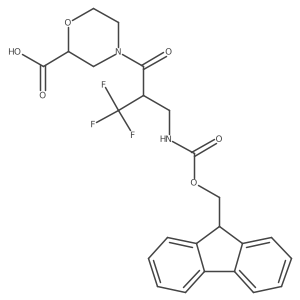 4-{2-[({[(9H-fluoren-9-yl)methoxy]carbonyl}amino)methyl]-3,3,3-trifluoropropanoyl}morpholine-2-carboxylic acid结构式