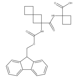 1-[2-({[(9H-fluoren-9-yl)methoxy]carbonyl}amino)spiro[3.3]heptane-2-amido]cyclobutane-1-carboxylic acid结构式