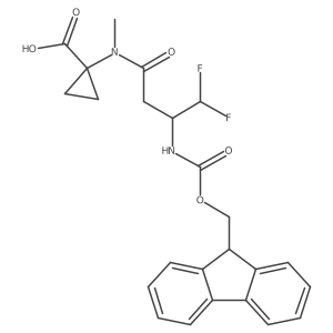 1-[3-({[(9H-fluoren-9-yl)methoxy]carbonyl}amino)-4,4-difluoro-N-methylbutanamido]cyclopropane-1-carboxylic acid Structure