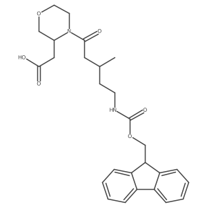 2-{4-[5-({[(9H-fluoren-9-yl)methoxy]carbonyl}amino)-3-methylpentanoyl]morpholin-3-yl}acetic acid结构式