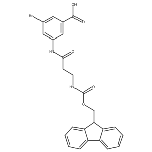 3-bromo-5-[3-({[(9H-fluoren-9-yl)methoxy]carbonyl}amino)propanamido]benzoic acid Structure