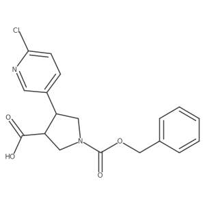 1-[(Benzyloxy)carbonyl]-4-(6-chloropyridin-3-yl)pyrrolidine-3-carboxylic acid结构式