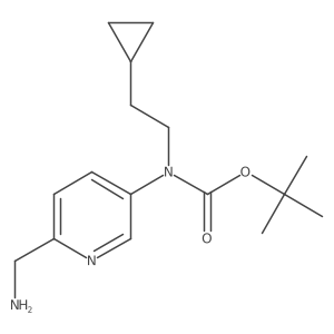 tert-butyl N-[6-(aminomethyl)pyridin-3-yl]-N-(2-cyclopropylethyl)carbamate结构式