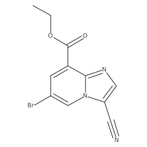 Ethyl 6-bromo-3-cyanoimidazo[1,2-a]pyridine-8-carboxylate结构式