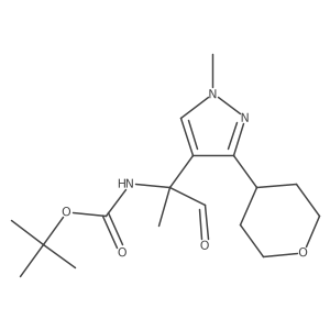 tert-butyl N-{2-[1-methyl-3-(oxan-4-yl)-1H-pyrazol-4-yl]-1-oxopropan-2-yl}carbamate Structure