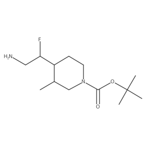 Tert-butyl 4-(2-amino-1-fluoroethyl)-3-methylpiperidine-1-carboxylate结构式