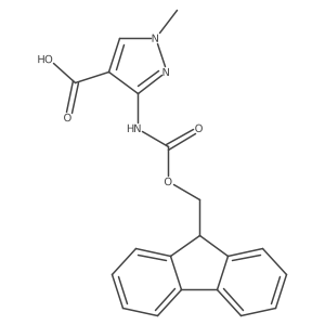 3-(9H-Fluoren-9-ylmethoxycarbonylamino)-1-methylpyrazole-4-carboxylic acid Structure