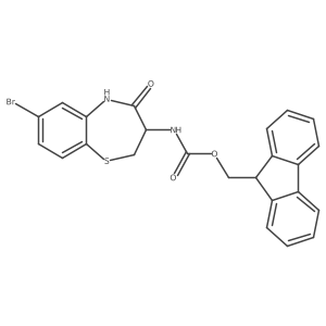 (9H-fluoren-9-yl)methyl N-[(3R)-7-bromo-4-oxo-2,3,4,5-tetrahydro-1,5-benzothiazepin-3-yl]carbamate结构式