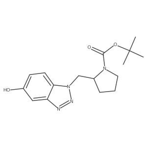 tert-butyl 2-[(5-hydroxy-1H-1,2,3-benzotriazol-1-yl)methyl]pyrrolidine-1-carboxylate结构式