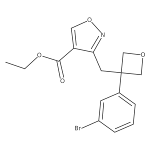 Ethyl 3-[[3-(3-bromophenyl)-3-oxetanyl]methyl]-4-isoxazolecarboxylate Structure