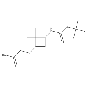 3-[(1S,3R)-3-{[(tert-butoxy)carbonyl]amino}-2,2-dimethylcyclobutyl]propanoic acid结构式