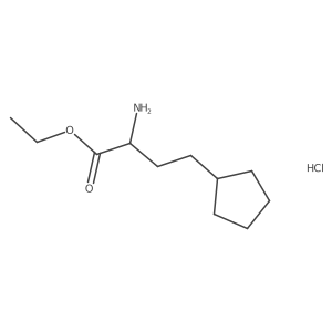 Ethyl 2-amino-4-cyclopentylbutanoate hydrochloride结构式
