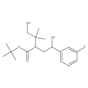 tert-butyl N-[2-(3-fluorophenyl)-2-hydroxyethyl]-N-(1-hydroxy-2-methylpropan-2-yl)carbamate结构式