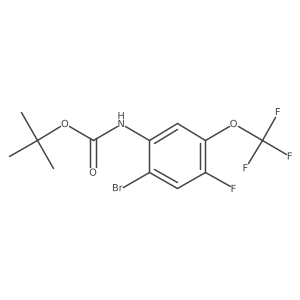 tert-butyl N-[2-bromo-4-fluoro-5-(trifluoromethoxy)phenyl]carbamate结构式