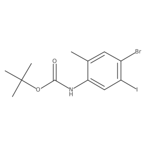 tert-butyl N-(4-bromo-5-iodo-2-methylphenyl)carbamate结构式
