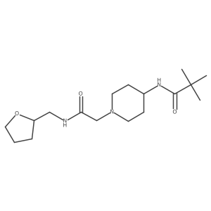 2,2-dimethyl-N-[1-({[(oxolan-2-yl)methyl]carbamoyl}methyl)piperidin-4-yl]propanamide结构式