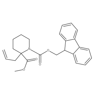 1-(9H-fluoren-9-yl)methyl 2-methyl 2-(prop-2-en-1-yl)piperidine-1,2-dicarboxylate Structure