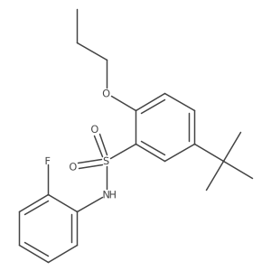 5-tert-butyl-N-(2-fluorophenyl)-2-propoxybenzene-1-sulfonamide结构式