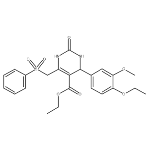 Ethyl 6-[(benzenesulfonyl)methyl]-4-(4-ethoxy-3-methoxyphenyl)-2-oxo-1,2,3,4-tetrahydropyrimidine-5-carboxylate结构式