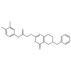 2-({6-benzyl-4-oxo-3H,4H,5H,6H,7H,8H-pyrido[4,3-d]pyrimidin-2-yl}sulfanyl)-N-(3-chloro-4-methylphenyl)acetamide Structure