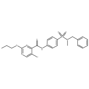 N-{4-[benzyl(methyl)sulfamoyl]phenyl}-5-chloro-2-(propylsulfanyl)pyrimidine-4-carboxamide Structure