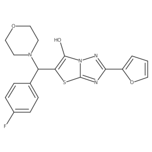 5-[(4-Fluorophenyl)(morpholin-4-yl)methyl]-2-(furan-2-yl)-[1,2,4]triazolo[3,2-b][1,3]thiazol-6-ol结构式